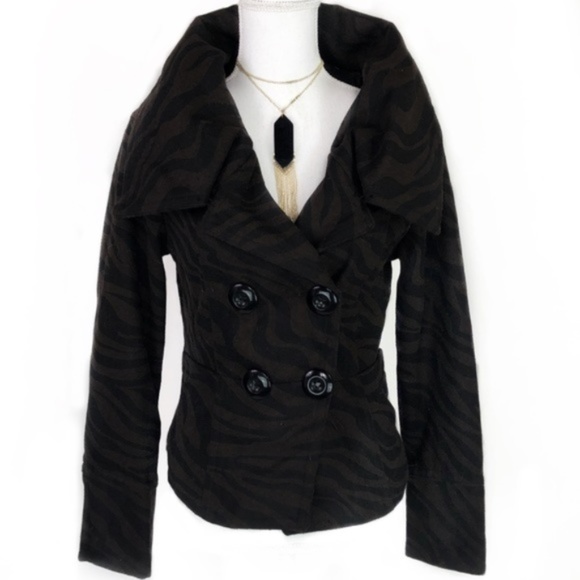 Dollhouse Jackets & Blazers - Dollhouse Wool Blend Zebra Print Coat